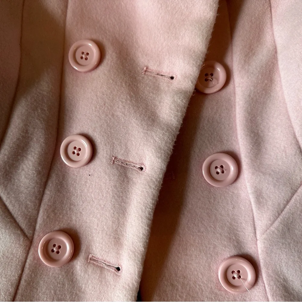 George Pink Double Breasted Coat with Faux Fur Collar - Picture 4 of 7